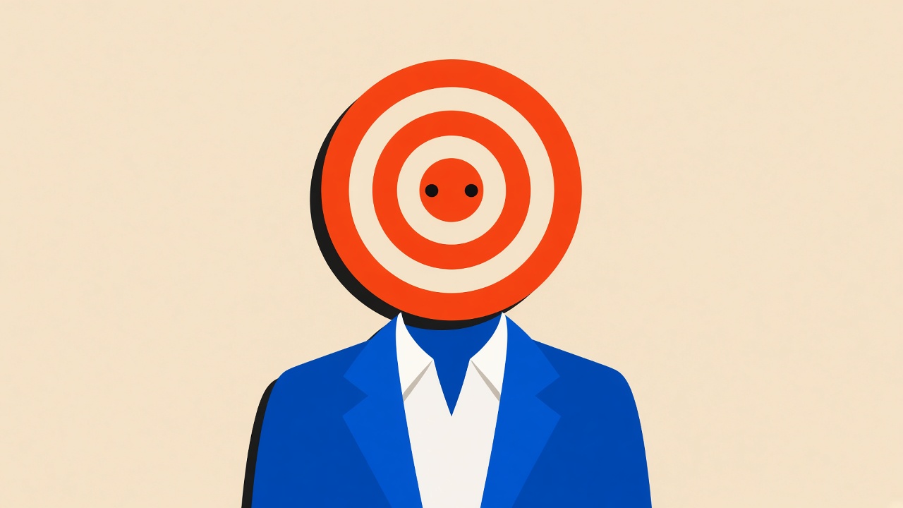 Target-head character illustration